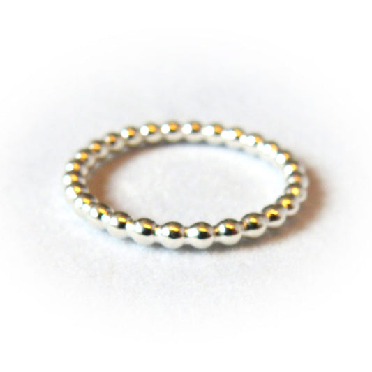 Zilveren balletjes ring om te combineren - 2,5mm
