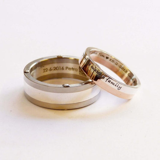 Combi-Ring, roodgoud en zilver